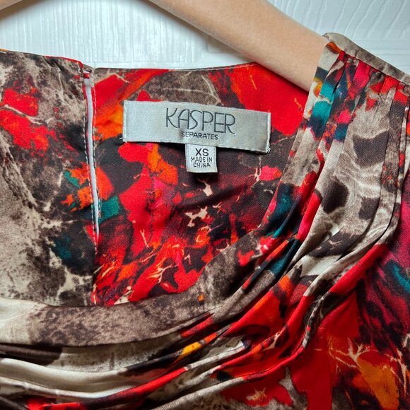 Kasper Sheer Multicolor Sleeveless Blouse - Picture 3 of 3